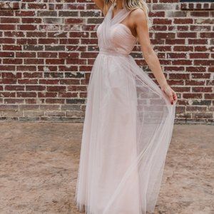 ON HOLD BHLDN Blush Convertible Tulle Gown